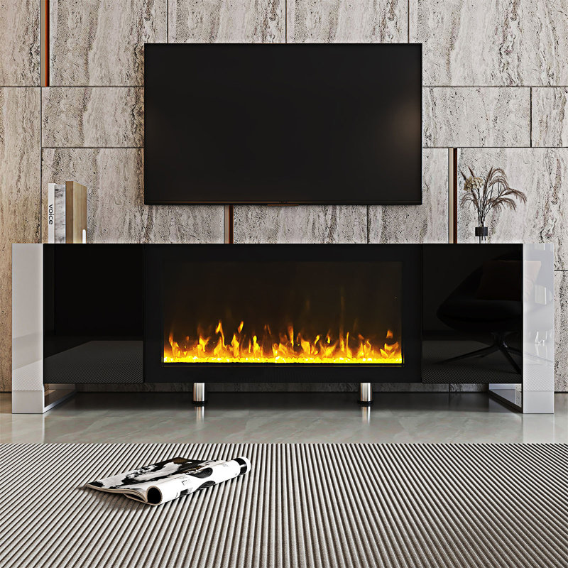 Wayfair black fireplace tv stand hotsell